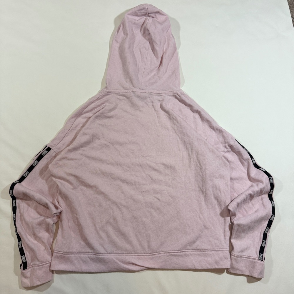 Pink Victoria's Secret Hoodie Women M Pink Good Logo Tape Pullover 370886-A68 - Picture 2 of 7